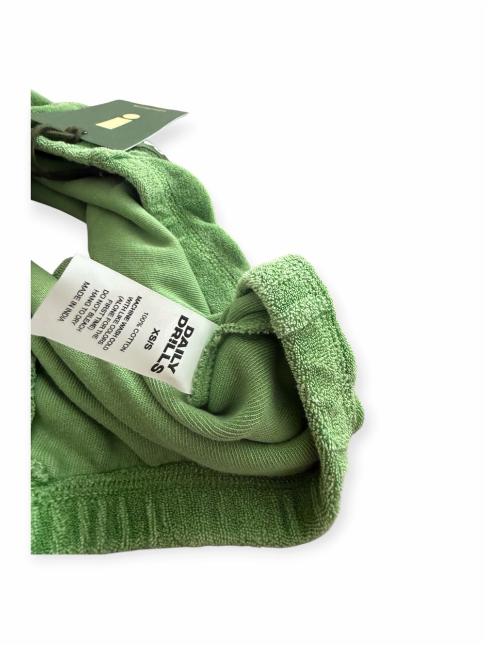 Daily Drills Terry Micro Shorts XS/S Sunbleached Lucky Green - Picture 6 of 6